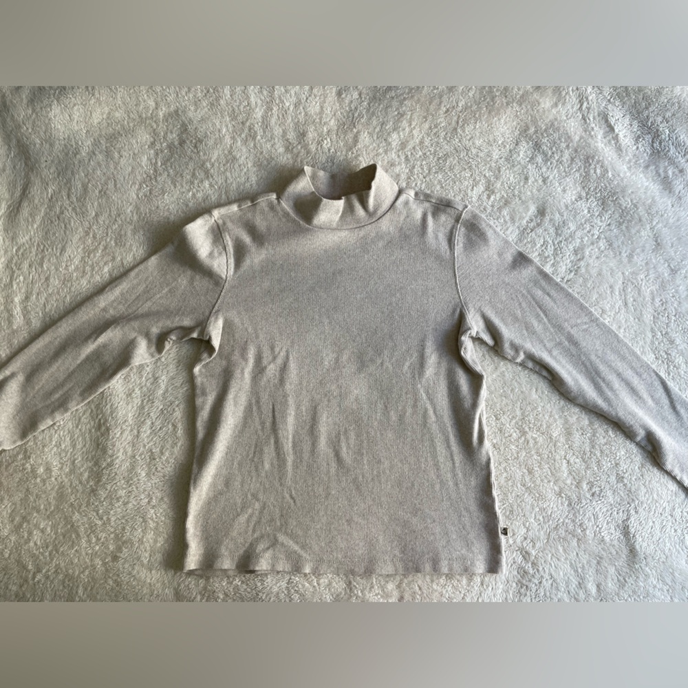 Liz Claiborne Cream Ribbed Turtleneck